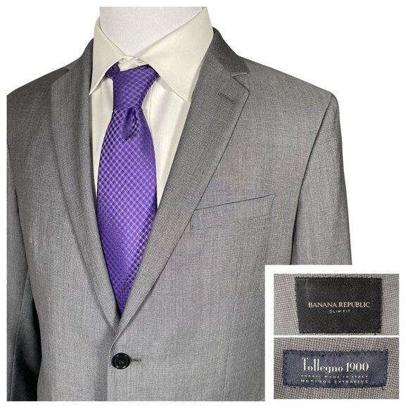 Banana Republic Tollegno Italian Merino Slim Fit Sport Coat 40S 42S Men's Blazer - Picture 1 of 16